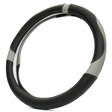 Universal 38cm Anti-Slip 4 Colors Sport Leather Car Steering Wheel Covers  (COLOR.: BLACKGRAY)