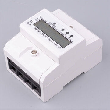 XTM024 Din Rail 3 Phase 4 Wire Electronic Watt Power Consumption Energy Meter Wattmeter 5-80A 380V A