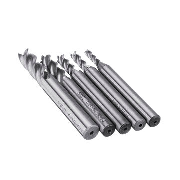Drillpro 5pcs 1/8-5/16 Inch Imperial Milling Cutter High Speed Steel CNC Cutter Spiral End Mill