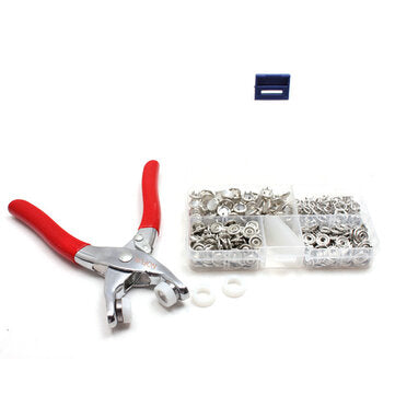 405PCS Snap Fasteners Kit Snap Press Stud Cap Buttons Rings w/Fastener Pliers (TYPE2: TYPE2)