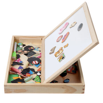 Wooden Magnetic Puzzle Kids Circus Drawing Board Educational Puzzle Toys Gifts