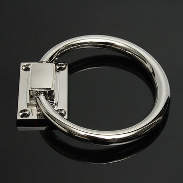 Stainless Steel Knocker Pulls Handle Pull Rings Shiny Silver for Wooden Door Chair
