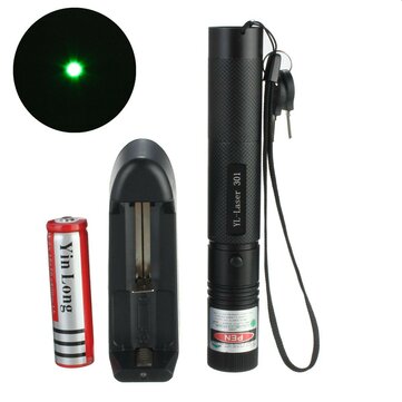 10 Mile 532nm Green Laser Pointer Pen PPT Laser Page Pen Light Adjust 50w + 18650 Battery Charger
