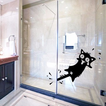 Honana Cartoon Clip to The Tail of A Cat Wall Sticker for Home Decor PVC Decals Doors Windows Car St