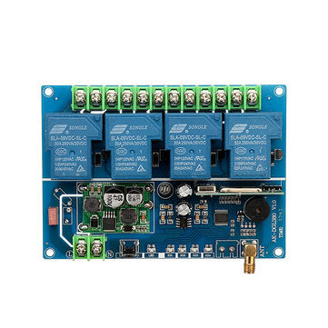 433MHz 4CH Channel Remote Control Switch Module Learning Code DC12-48V 180-700W 30A Four Way Relay