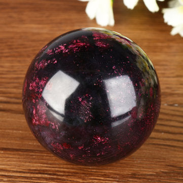 50mm Natural Peach Blossom Stone Crystals Ball Sphere Jade Quartz Healing Home Decor