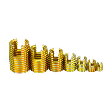 50Pcs/Set Carbon Steel M3-M12 Insert Self-tapping Thread Slotted Screw Thread Inserts Thread Nut Rep