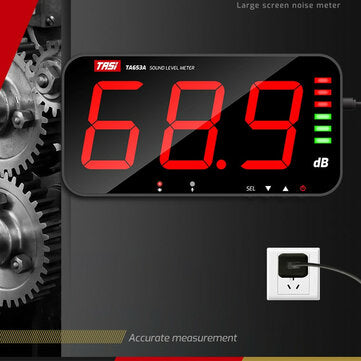 TASI TA653A Sound Level Meter Tester 30-130db Large Screen LCD Display Wall Hanging Type Decibel N