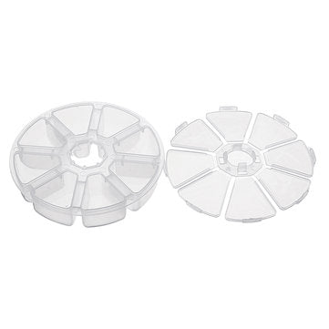 Round 8 Compartment Box 10cm Clear Bead DIY Craft Jewelry Parts Storage Organizer Container Case