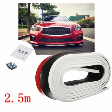 2.5m Car Front Bumper Lip Splitter Chin Spoiler Skirt Rubber Protector 3 Color (COLOR.: WHITE)