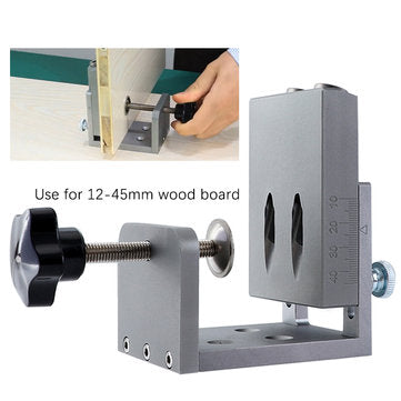 Aluminum Alloy 9mm Pocket Hole Jig Set Dowel Drilling Hole Kit Carpentry Punch Locator Woodworking D