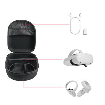 EVA Storage Bag for Oculus Quest 2 VR Glasses Protect Scratch-resistant Compact Easy Carry Bag for V