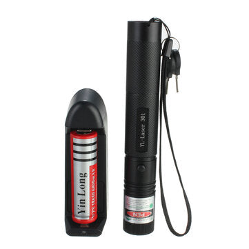 10 Mile 532nm Green Laser Pointer Pen PPT Laser Page Pen Light Adjust 50w + 18650 Battery Charger