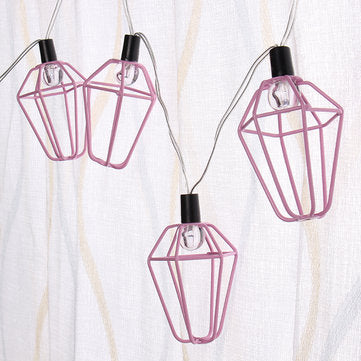 Battery Powered 1.4M 10LED Pink House Fairy String Light Christmas Holiday Decoration