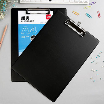Deli 9224 A4 PVC Clip Board Portable Black Writing Board Clipboard Office School Meeting Accessories