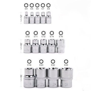 Hi-Spec 14pcs Chrome-Vanadium Steel Multifunctionl Ratchet Wrench Sockets Kit For Use in Impact Driv