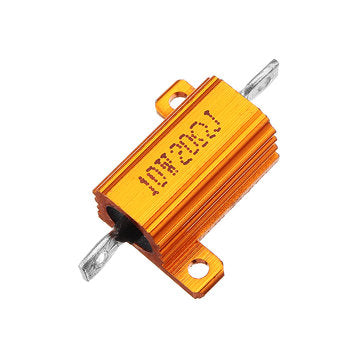 5pcs RX24 10W 20R 20RJ Metal Aluminum Case High Power Resistor Golden Metal Shell Case Heatsink Resi