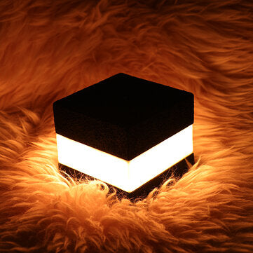 LED Cube Night Light USB Rechargeable Touch Night Light Bar Cafe ... (MODEL: BLACK,3LIGHTCOLORSMODE)