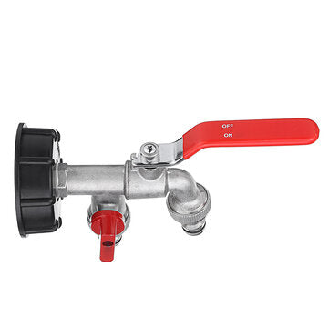 1/2 Inch S60x6 IBC Brass Water Tank Adapter Double Head Tap Outlet Replacement Valve Fitting for Gar