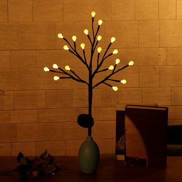 Solar Powered Round Ball Tree Branch Outdoor Waterproof LED String Holiday Li... (COLOR.: WARMWHITE)