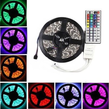 3X 5M RGB 5050 SMD Non-waterproof 300 LED Lights Strip Kit DC 12V + 44Keys IR Remote Control