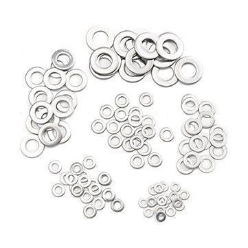 Suleve MXSW4 105Pcs Stainless Steel Gasket O Type Flat Gasket Washer Set m3/4/5/6/8/10