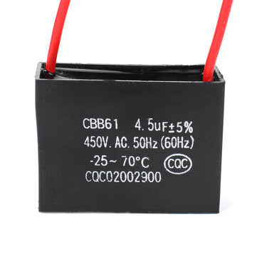 10pcs CBB61 450V 4.5uf Starting Capacitance AC Fan Capacitor CBB Motor Run Capacitor 450V 4.5F