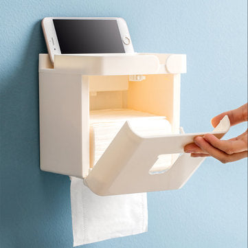 Jordan&Judy 3 in 1 Waterproof Wall Mounted Bathroom Tissue Box Roll Issue Facial Tissue Dispenser Ad