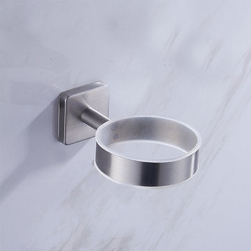 Wall Mounted Stainless Steel Bathroom Shower Soap Glass Holder Dish Rack