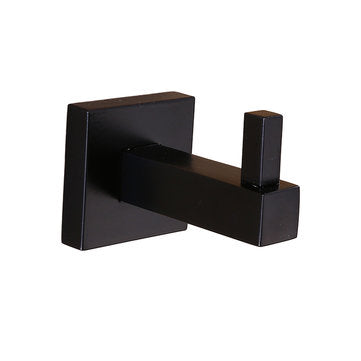 Matt Black Square Towel Rack Rail Tissue Roll Toilet Brush Holder Robe Hook Bath