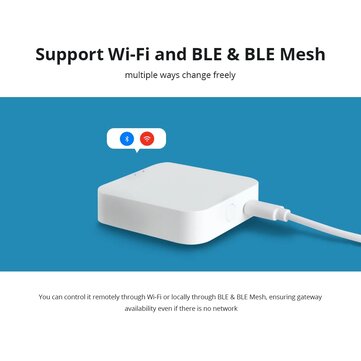 Zemismart Tuya bluetooth Hub WiFi Smart Home Bridge Wireless Remote Controller BLUE Sig Mesh