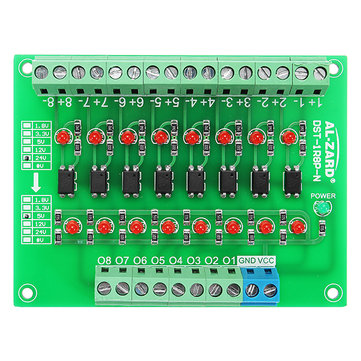 8 Channel 24V To 5V Optocoupler Isolation Module PLC Signal Level Voltage Conversion Board
