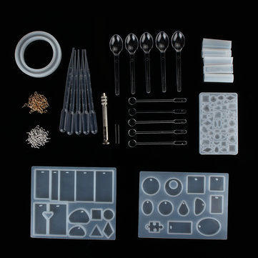 70pcs/Set DIY Craft Tools Kit Silicone Crystal Mold Making Jewelry Pendant Resin Casting