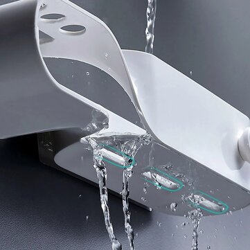 Wall-Mounted S Shape Toothbrush Holder Waterproof Strong Load-bearing Storage Rack Nail-free Bathroo