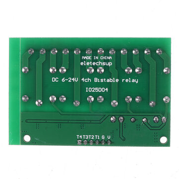 IO25D04 4CH DC 6V-24V Flip-Flop Latch Relay Module Bistable Self-locking Electronic Switch Low Pulse