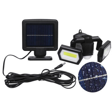 60COB Solar Wall Light IP65 Dual Head Human Body Induction Garden Street Lamp