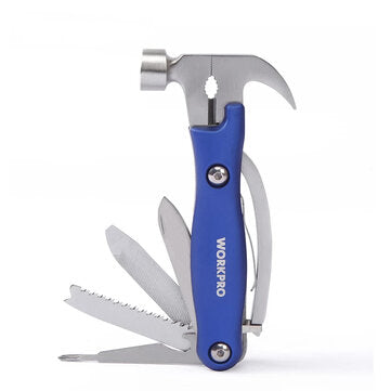 Workpro 12-in-1 MultiTools plier hand tools set wire stripper Hammer with Knife foldable Saw File Sc