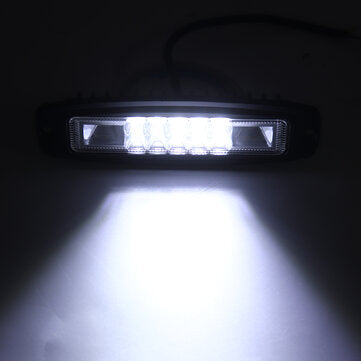 7 Inch Flood Beam LED Work Light Bar Super Slim Flush Mount 10-30V 48W 6000K White For ATV UTV SUV T