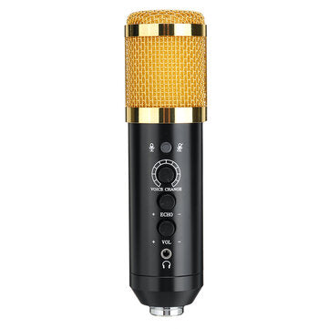 Audio Dynamic USB Condenser Sound Recording Vocal Microphone Mic Kit With Stand Mount