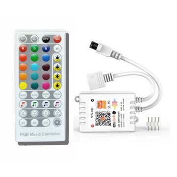 WiFi Smart Tuya APP Music Voice RGB LED Strip Controller+40Keys Remote Control Support Alexa Google