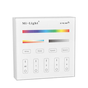 Mi Light Battery Powered B4 4-Zone RGB+CCT Smart Panel RF Controller For LED Strip Light Lamp Bulb