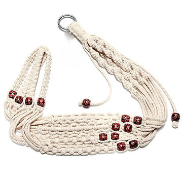 Macrame Flower Pot Planter Holder Basket Hanging Rope with Beads for Home Indoor Outdoor Decorations