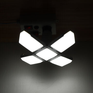 40W E27 LED Garage Light Four-Leaf Deformable High Bay Lamp Ceiling Warehouse Workshop Industrial Li