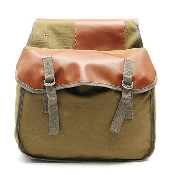 Motorcycle Bike Side Saddle Bag Canvas Luggage Khaki Bag  (COLOR.: KHAKI)