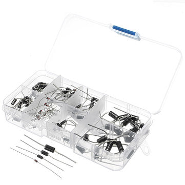 100 Pcs Diodes Kit Rectifier Schottky 1N4007 1N4148  1N5817 1N5408 1N5822 1N5399 FR107 FR207 In Comp