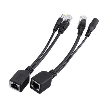 6pcs  POE Adapter Cable Tape Screened POE Switch Cable POE Splitter Injector Power Supply 12V Synthe