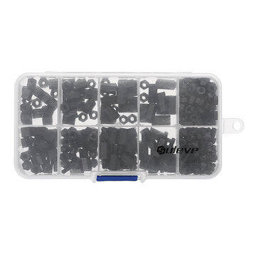 Suleve M3NH1 M3 Nylon Screw Black Hex Screw Nut Nylon PCB Standoff Assortment Kit 300pcs