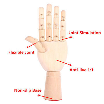 10 Inch Women Wood Modle Left Hand Artist Articulated Crafts Painting Figure Joint Flexible Decorati