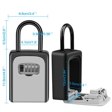 4 Digit Combination Password Safety Key Lock Box Padlock Organizer Code Lock Storage Case