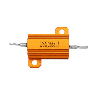 RX24 25W 200R 200RJ Metal Aluminum Case High Power Resistor Golden Metal Shell Case Heatsink Resista